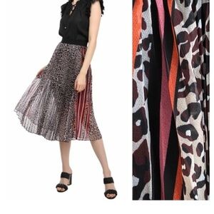 Hale BobLeopard Print Pleated Skirt